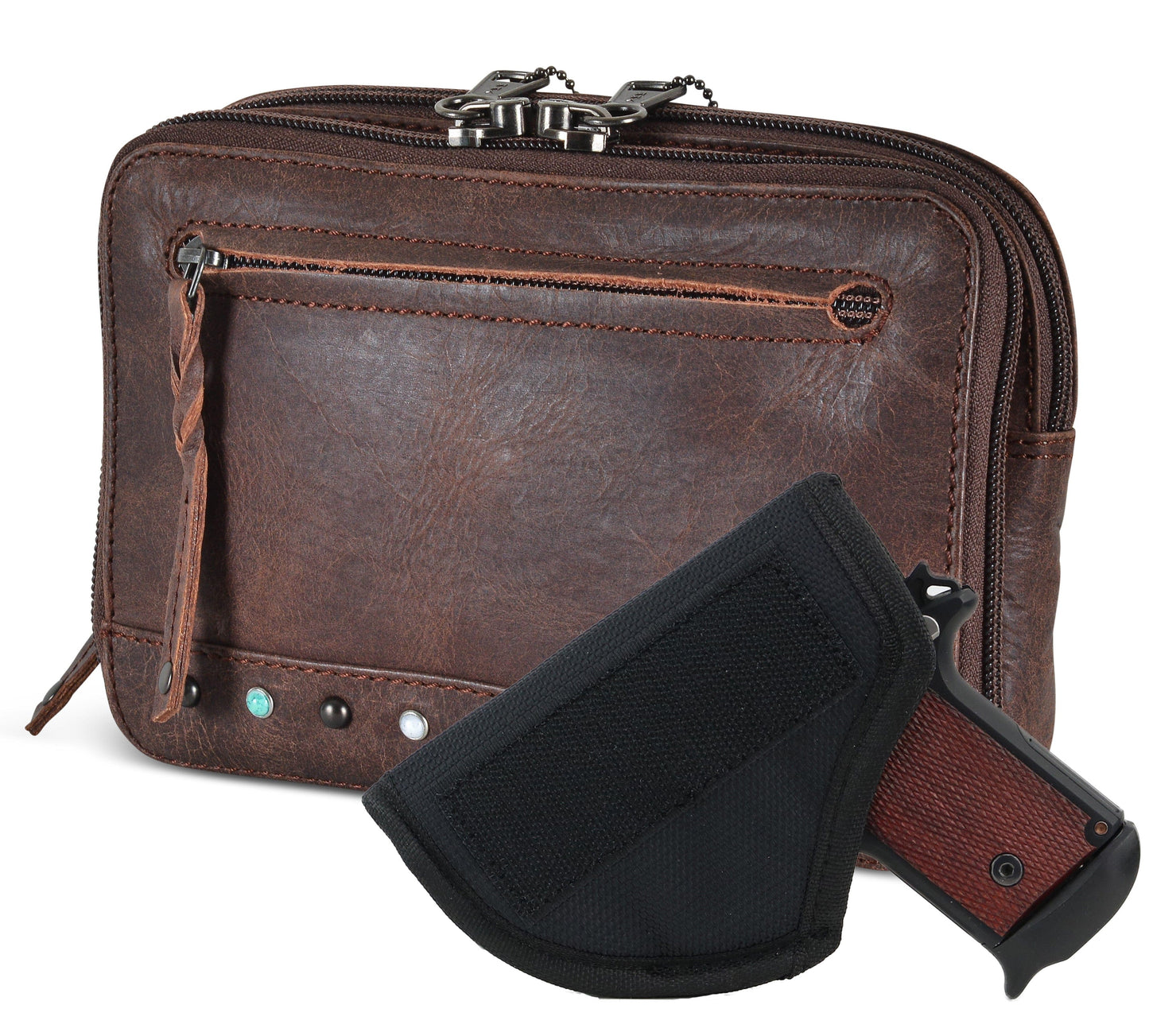 Concealed Carry Kailey Leather Purse Pack by Lady Conceal