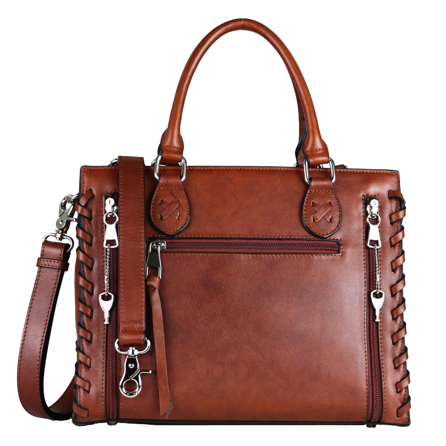 Concealed Carry Emma Leather Satchel by Lady Conceal