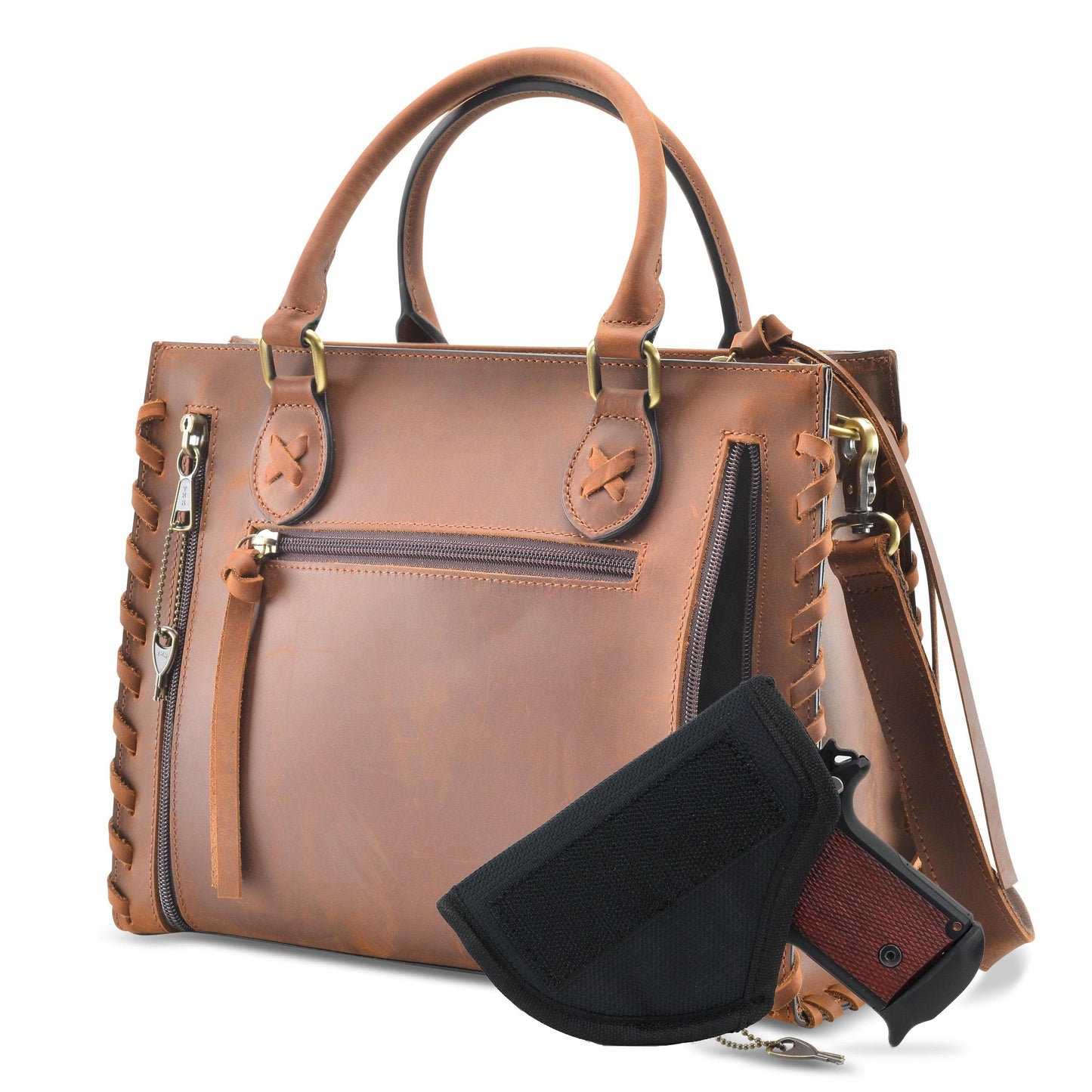 Concealed Carry Emma Leather Satchel by Lady Conceal