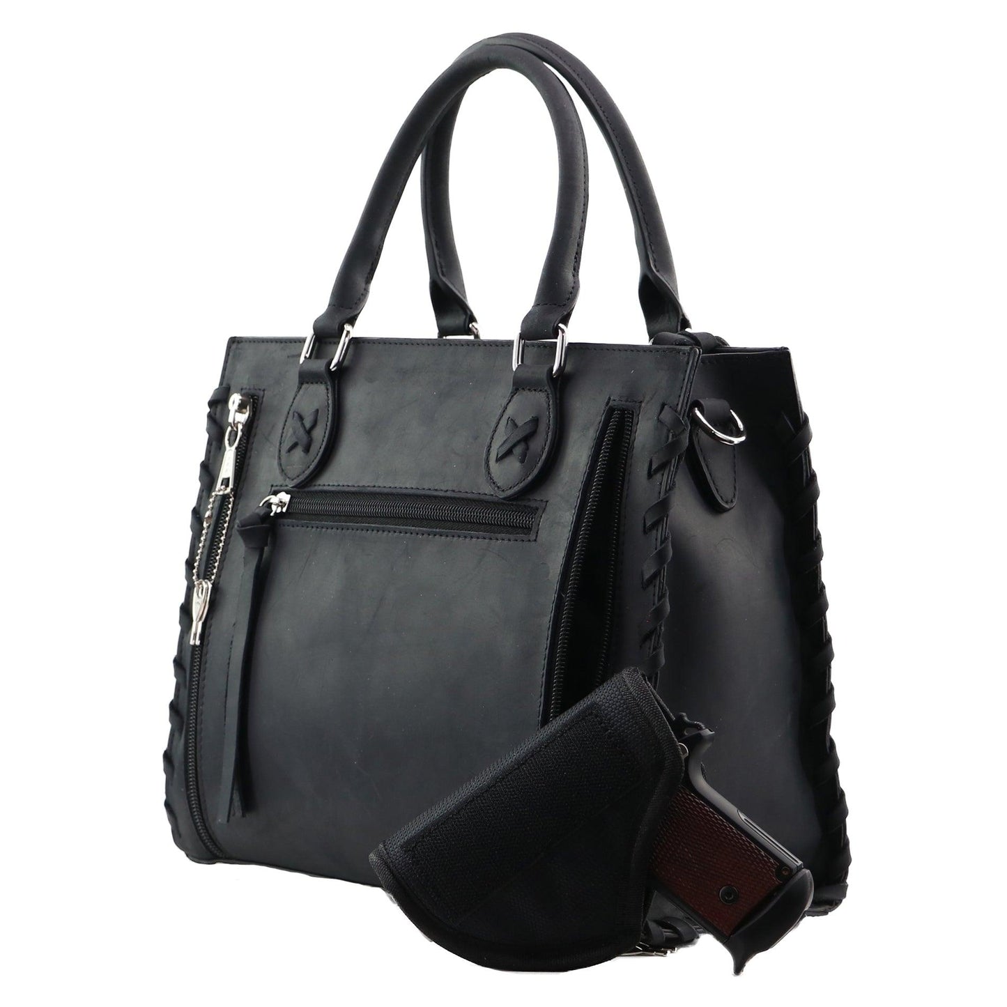 Concealed Carry Emma Leather Satchel by Lady Conceal