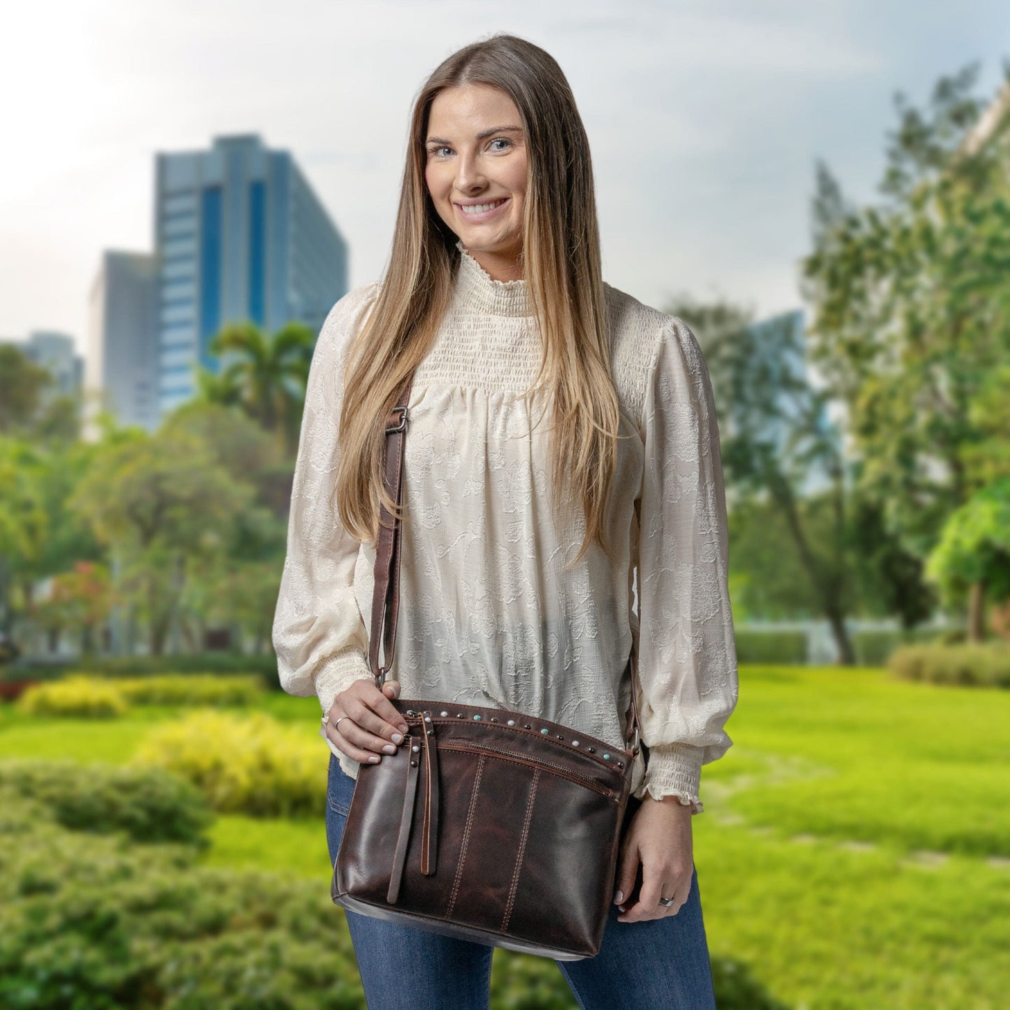 Concealed Carry Brynn Leather Crossbody by Lady Conceal