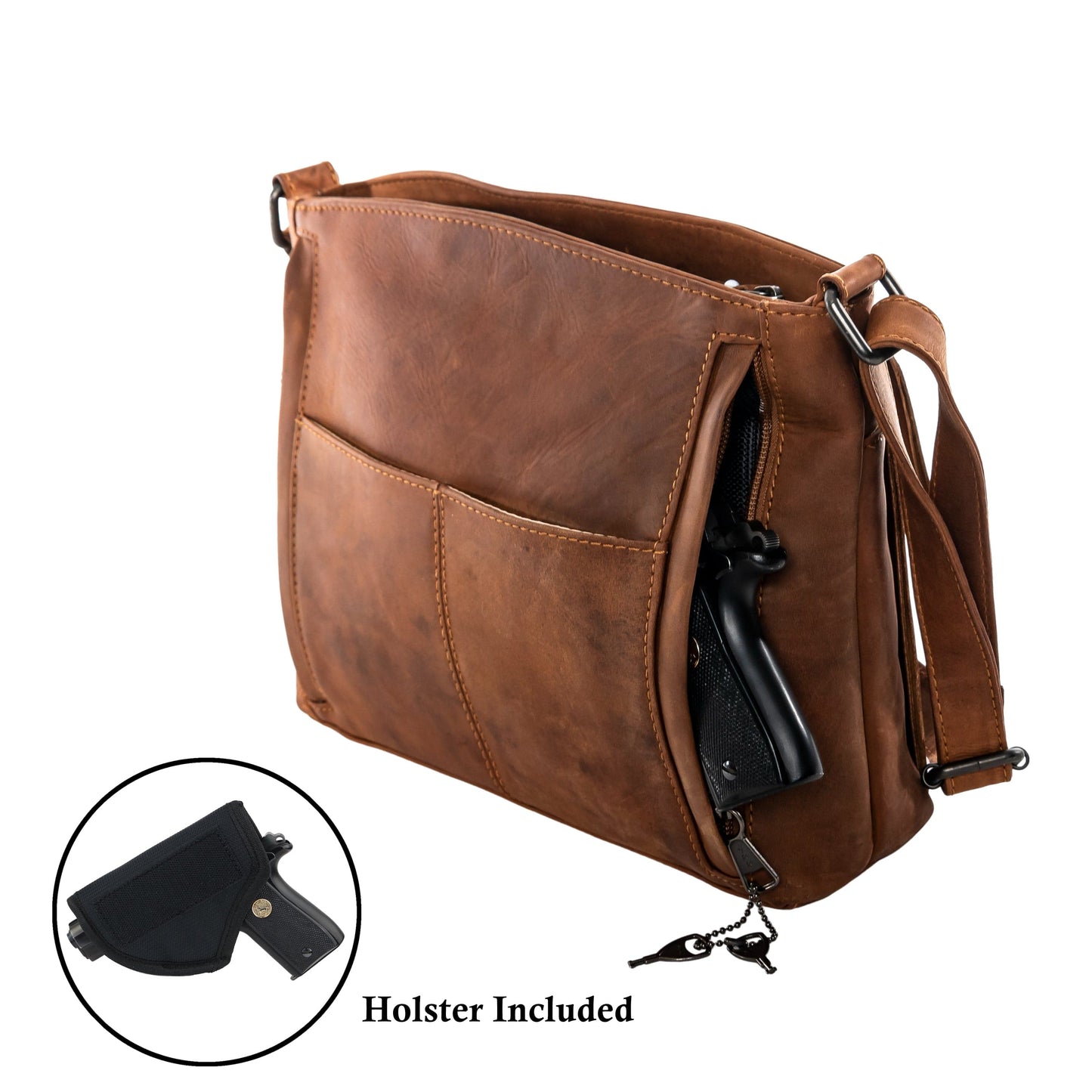 Concealed Carry Brynn Leather Crossbody by Lady Conceal