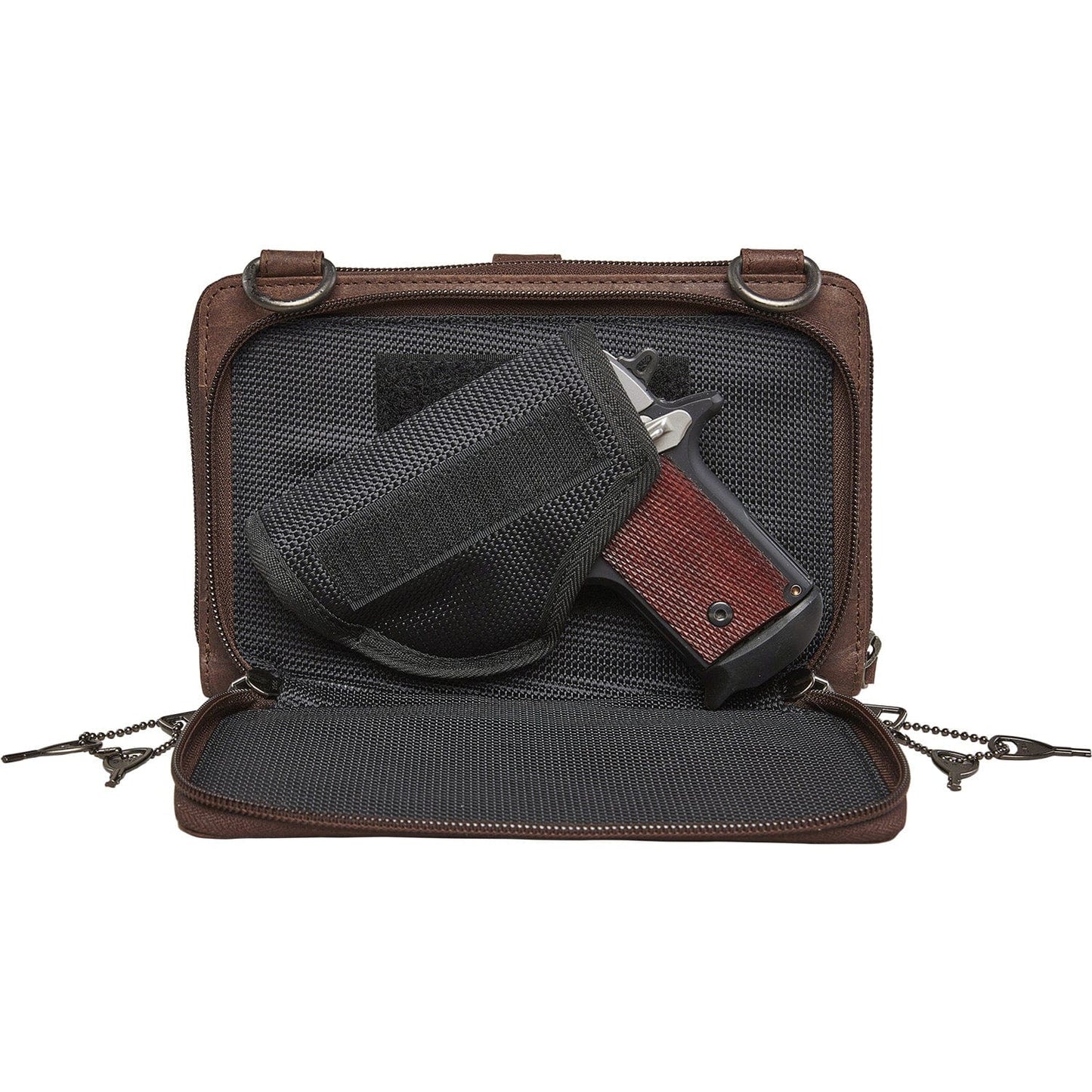 Concealed Carry Millie Leather Crossbody Organizer - Extra Small