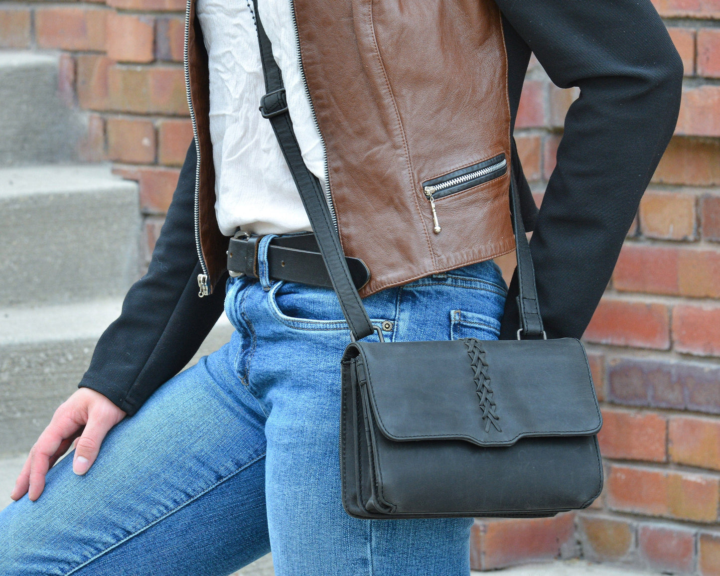 Concealed Carry Jolene Leather Crossbody Organizer by Lady Conceal