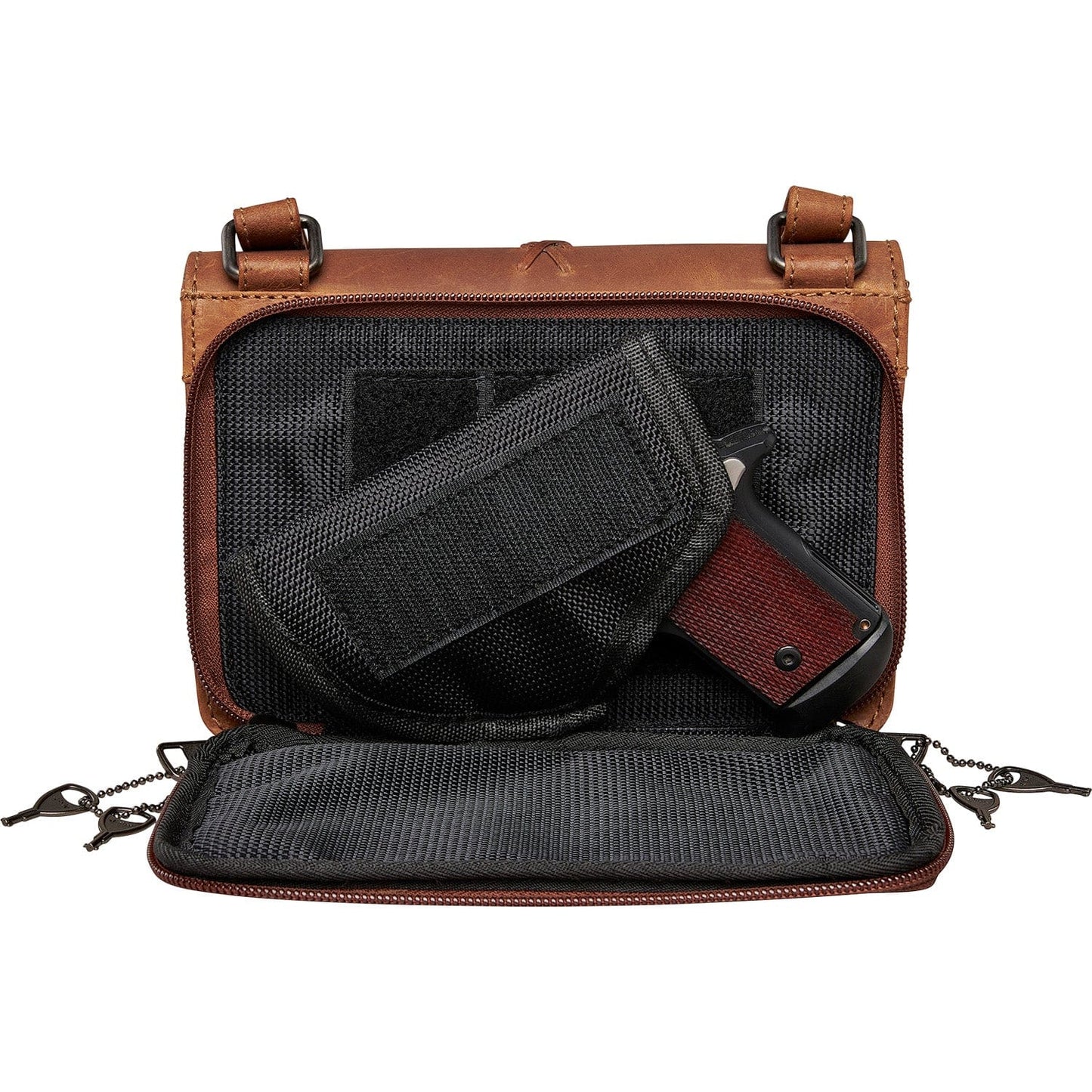 Concealed Carry Jolene Leather Crossbody Organizer by Lady Conceal