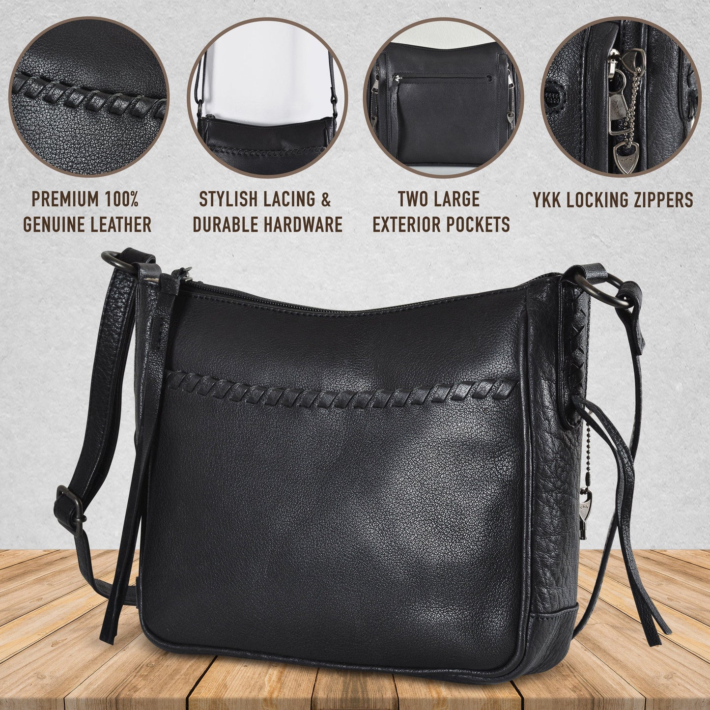 Concealed Carry Callie Leather Crossbody by Lady Conceal