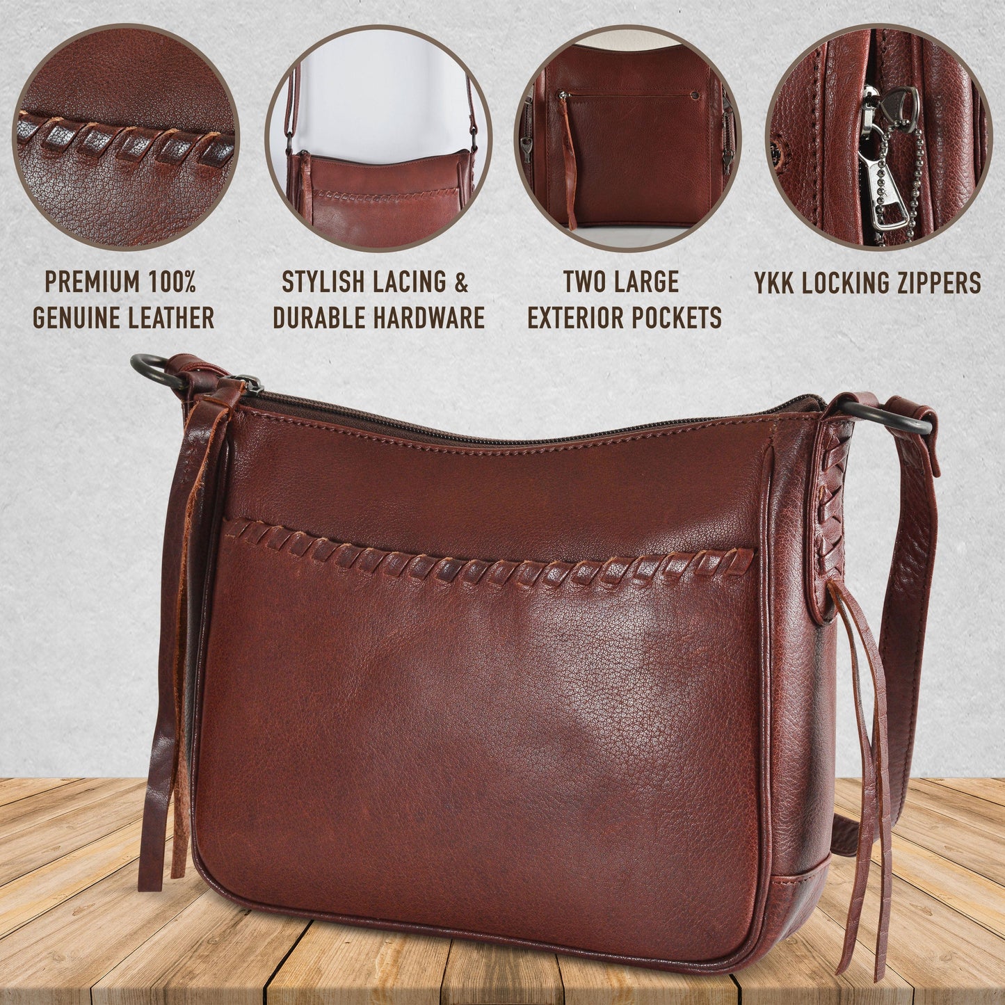 Concealed Carry Callie Leather Crossbody by Lady Conceal