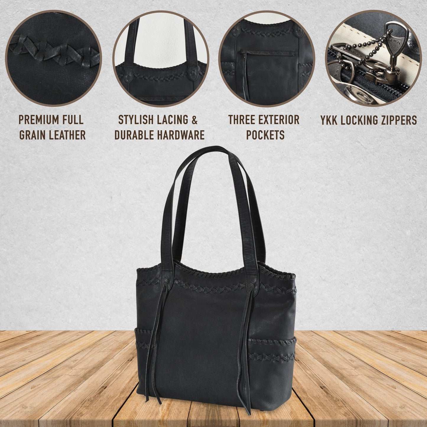 Concealed Carry Kendall Leather Tote by Lady Conceal