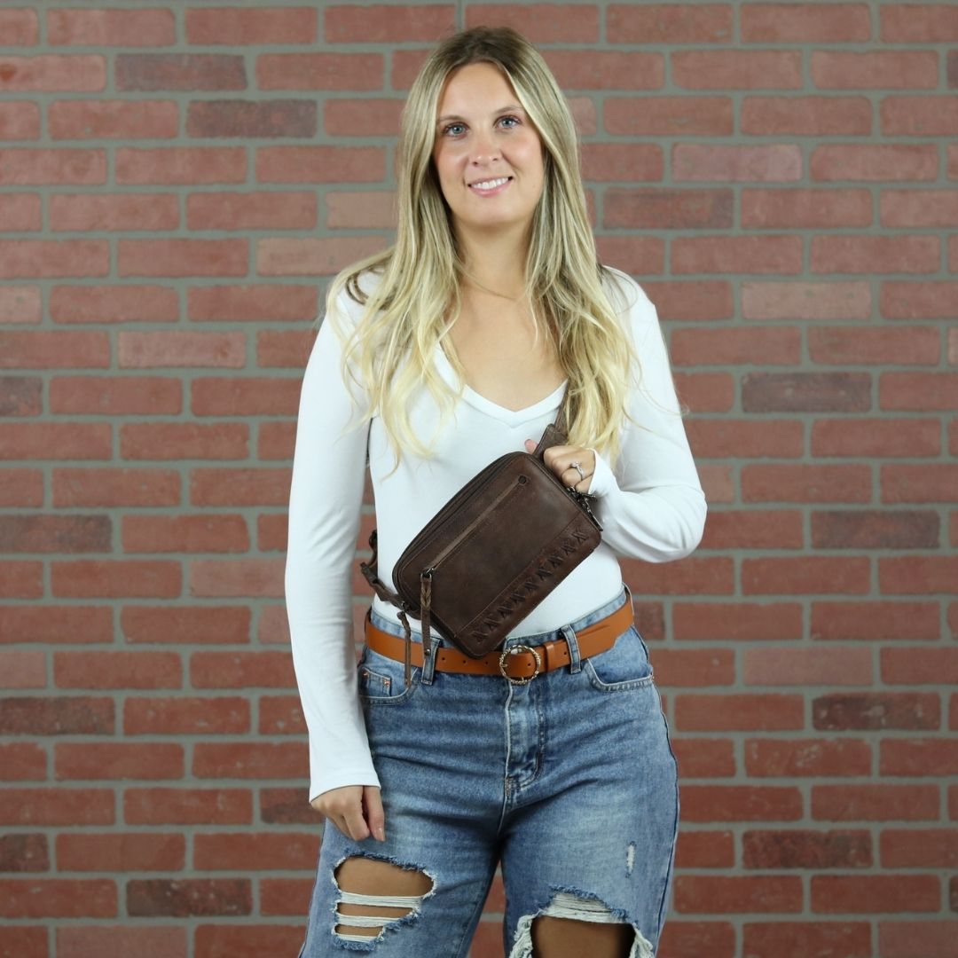 Concealed Carry Kailey Leather Purse Pack by Lady Conceal