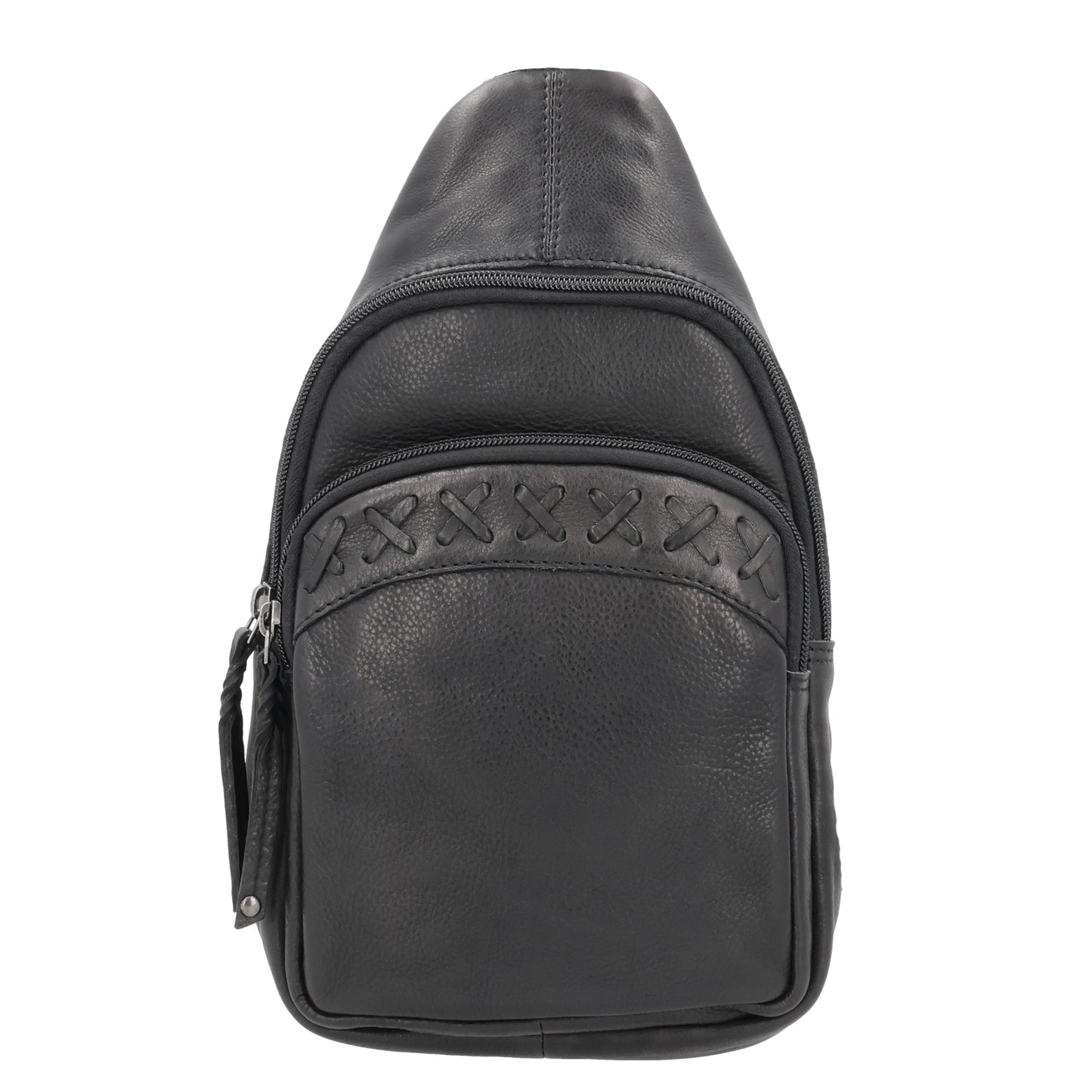 Concealed Carry Unisex Taylor Sling Leather Backpack by Lady Conceal