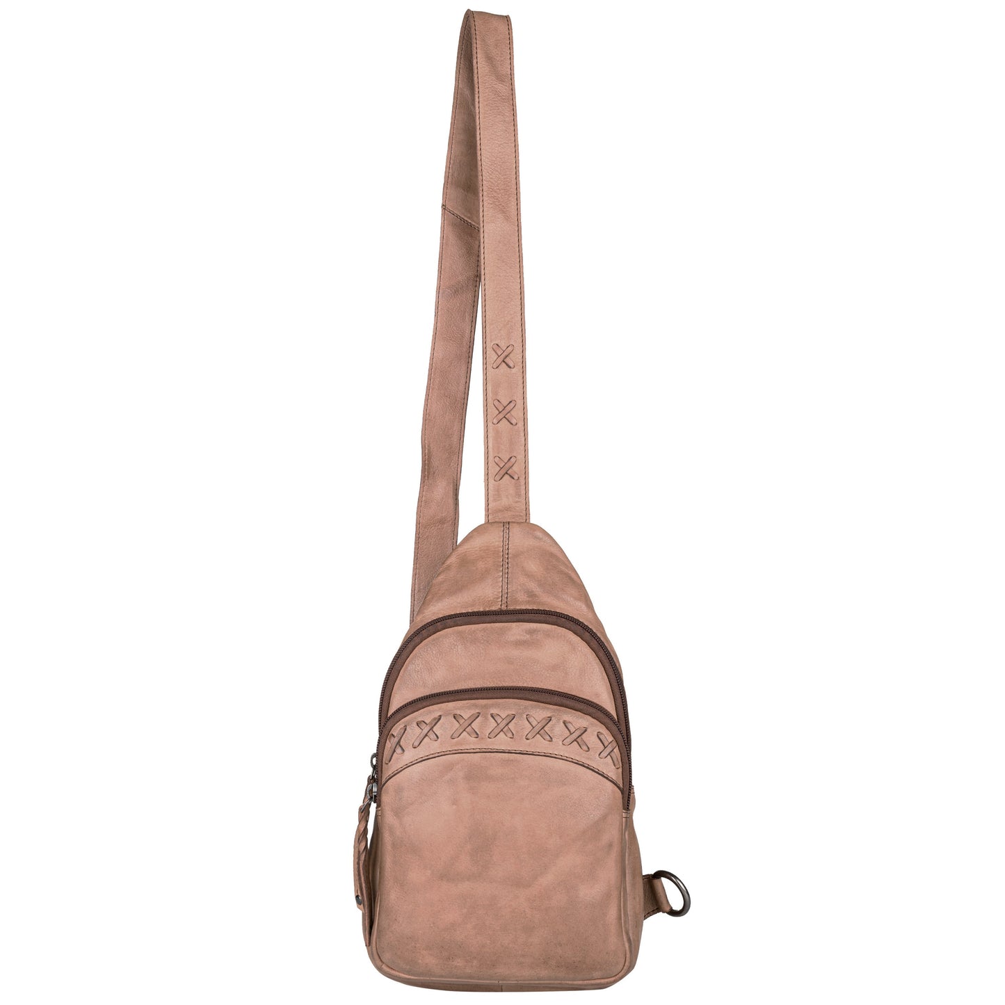 Concealed Carry Unisex Taylor Sling Leather Backpack by Lady Conceal