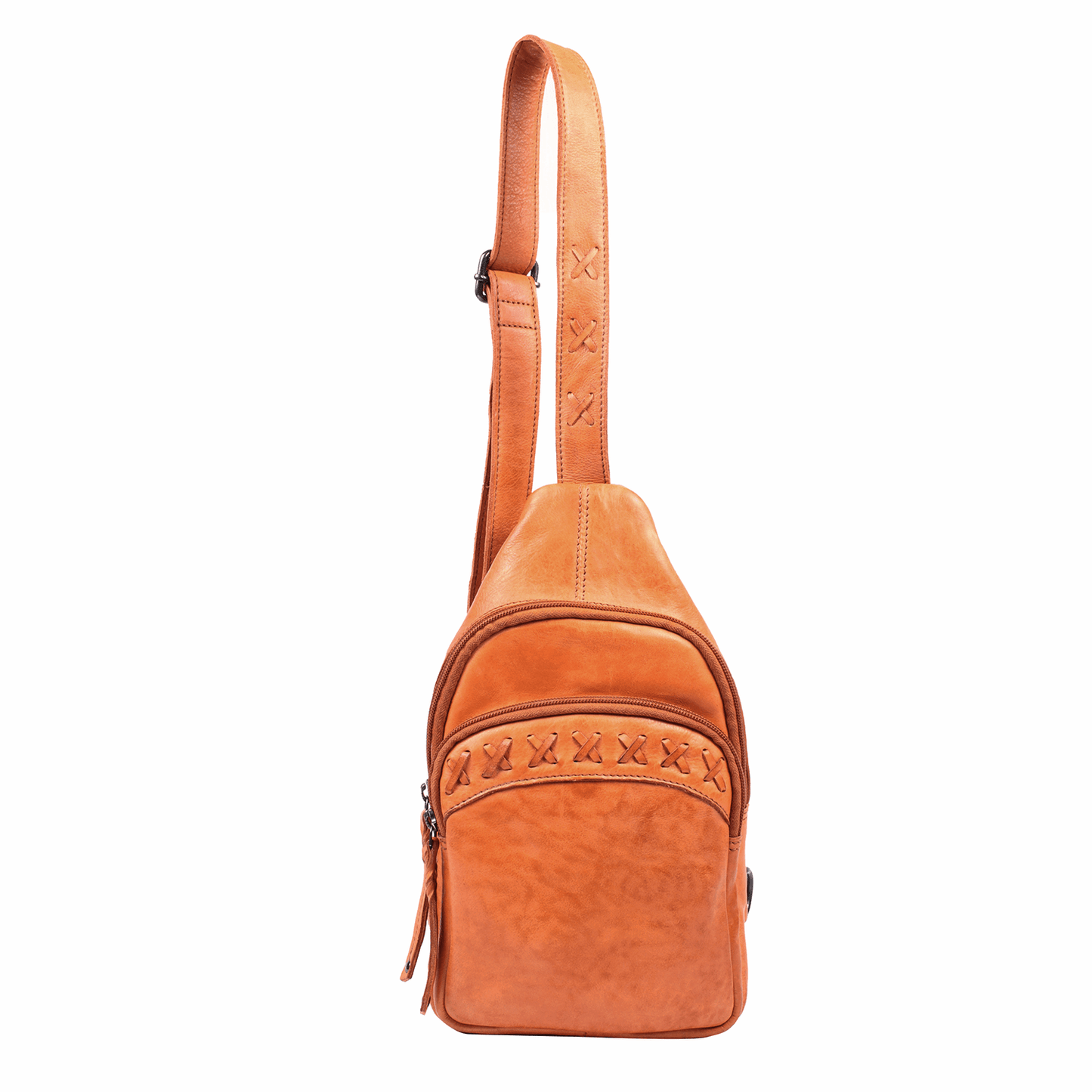 Concealed Carry Unisex Taylor Sling Leather Backpack by Lady Conceal