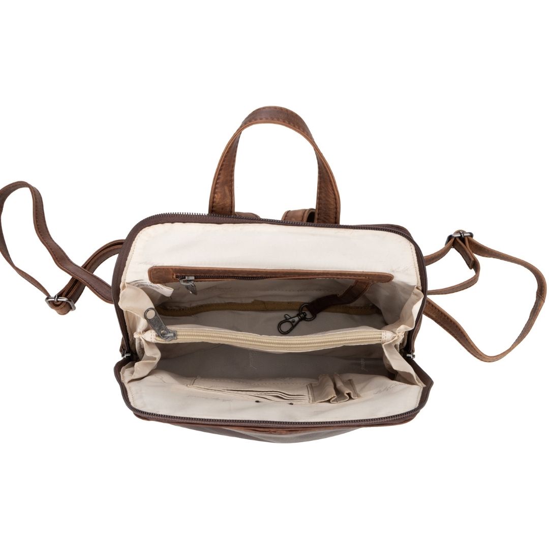 Concealed Carry Jayden Leather Backpack by Lady Conceal