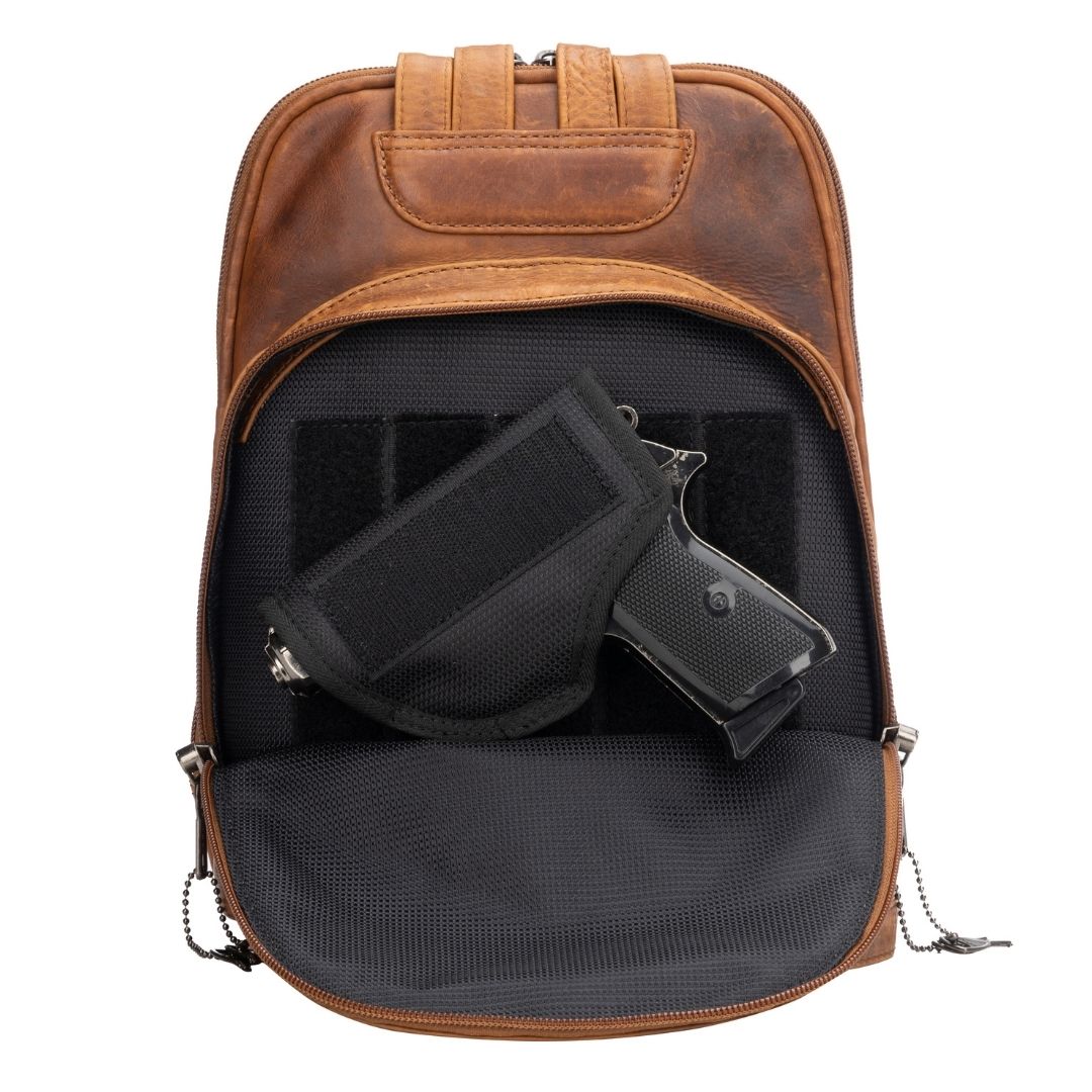 Concealed Carry Abby Leather Backpack by Lady Conceal