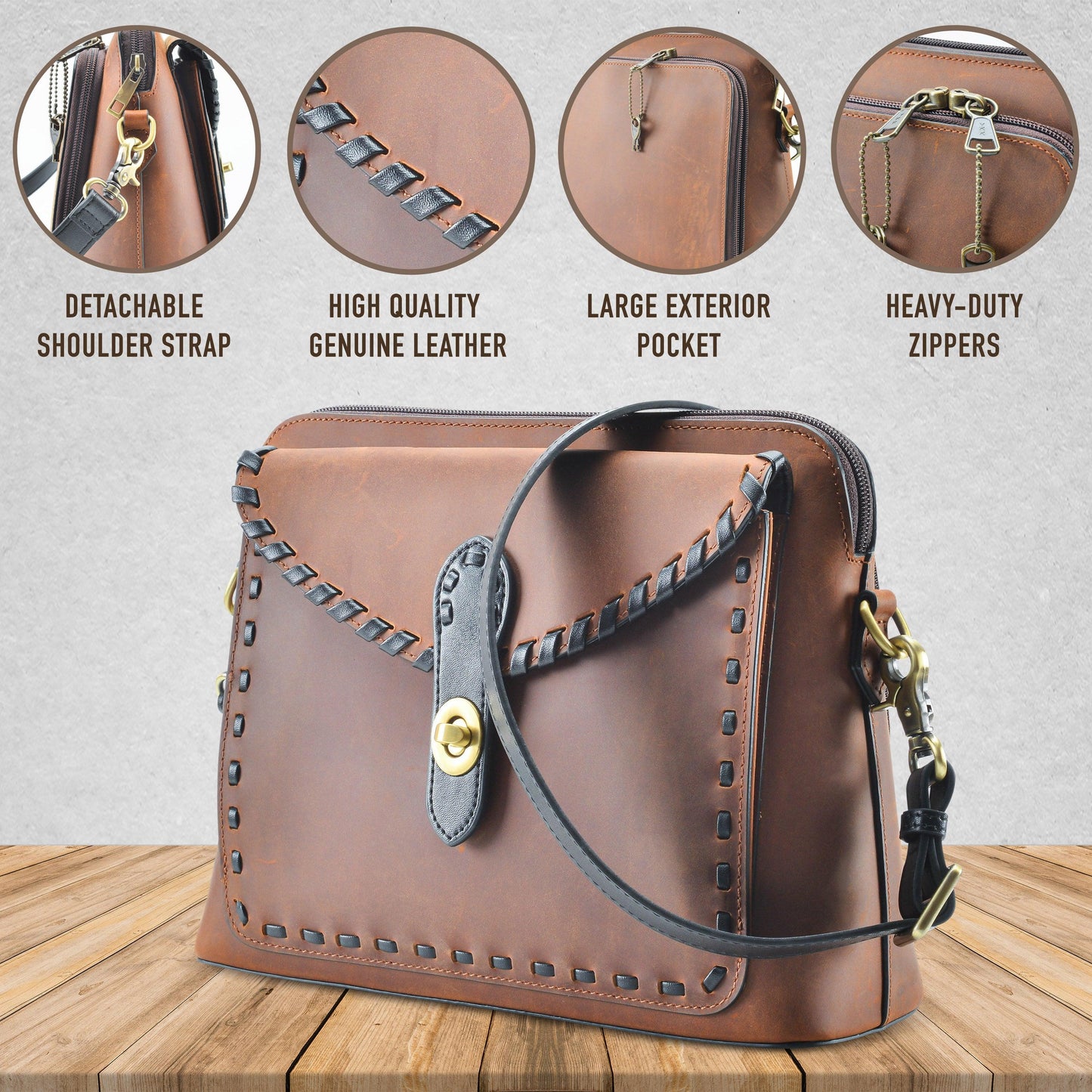 Concealed Carry Evelyn Leather Crossbody by Lady Conceal