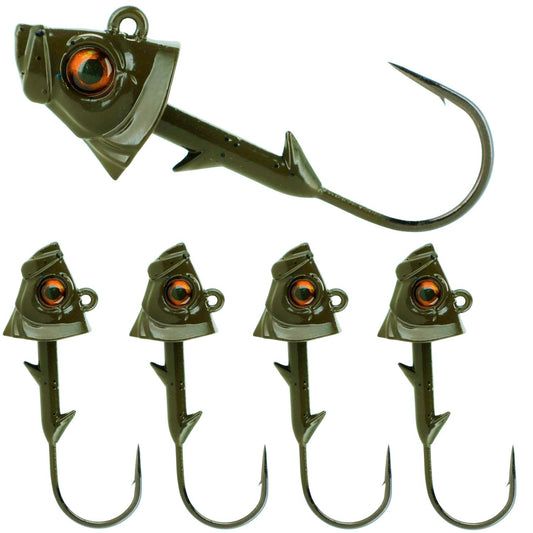 Reaction Tackle Fish Head Jigs - 5-PACK