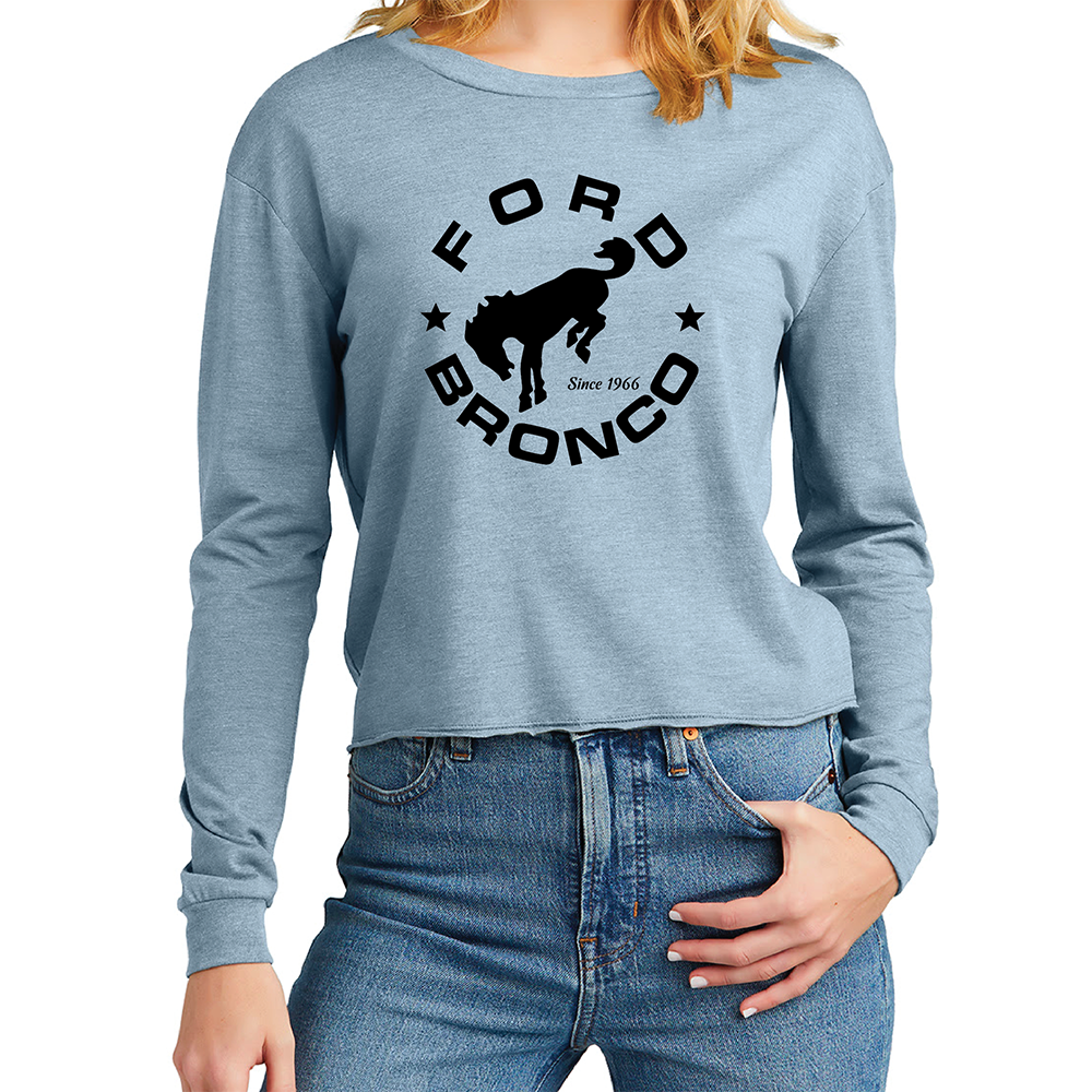 Ladies Midi Ford Bronco Circle Longsleeve - Flint Blue Heather