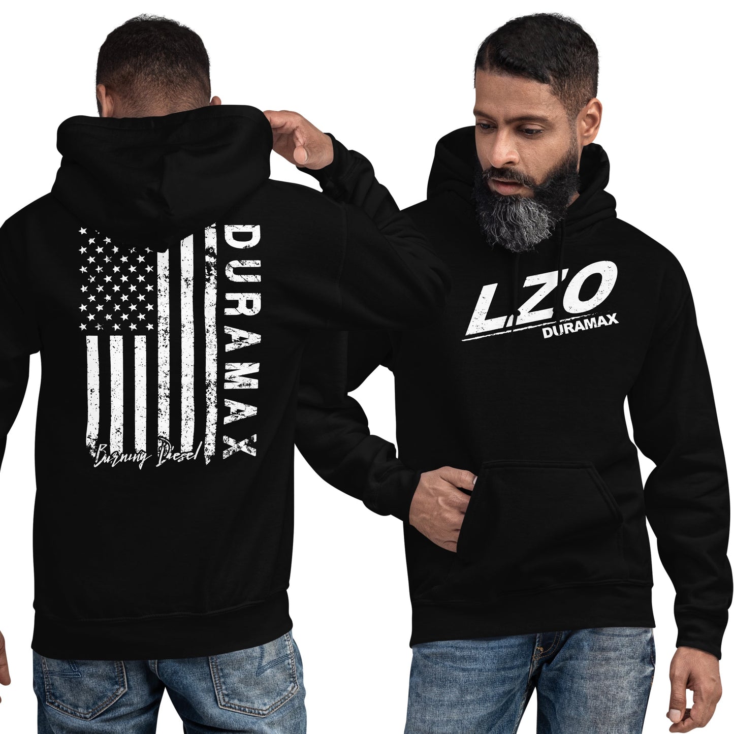 LZO 3.0 Duramax Hoodie Sweatshirt With American Flag Design