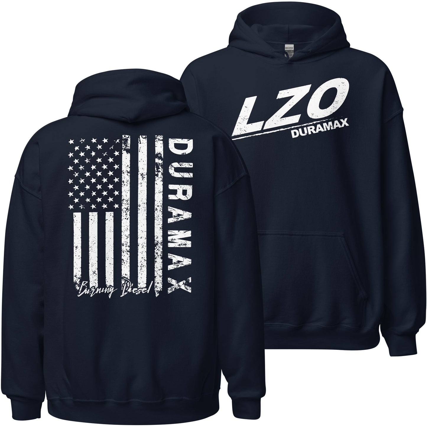 LZO 3.0 Duramax Hoodie Sweatshirt With American Flag Design