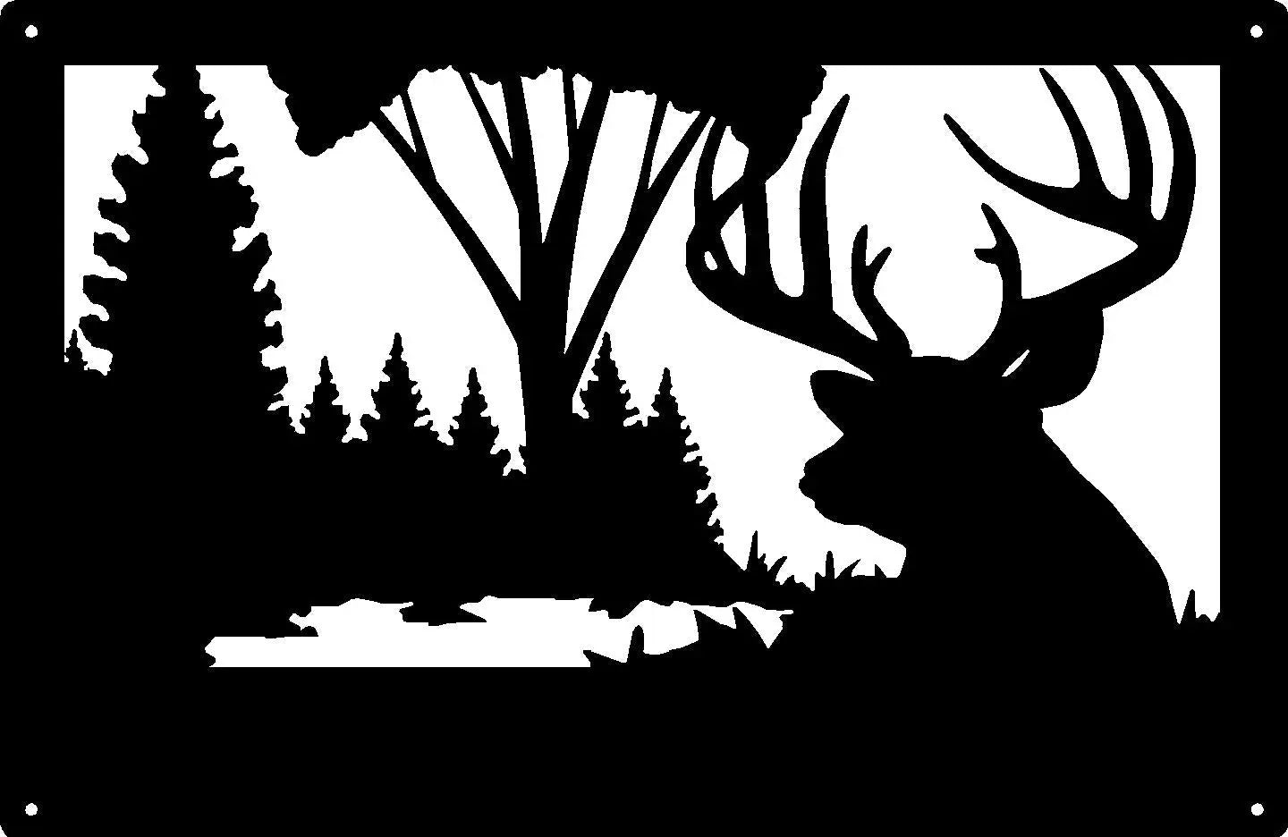 Lone Buck Wildlife Metal Wall Art