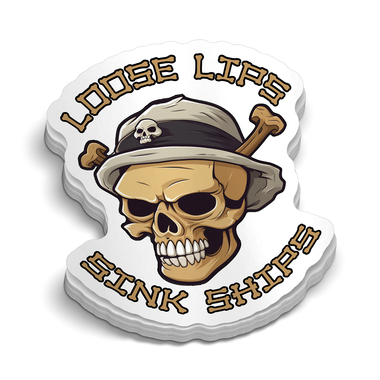 Loose Lips Hard Hat Decal