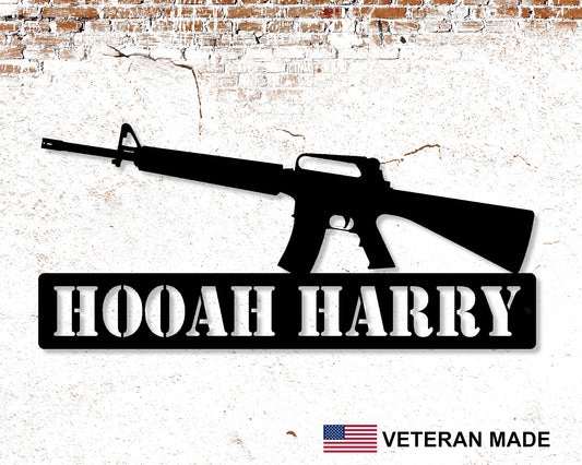 M16 Rifle Personalized Metal Sign