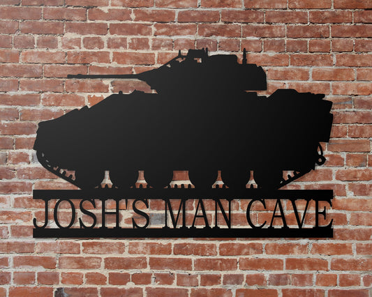 M3 Bradley Tank Personalized Metal Sign