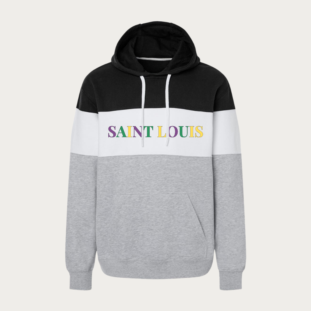 Mardi Gras Saint Louis Colorblocked Hoodie