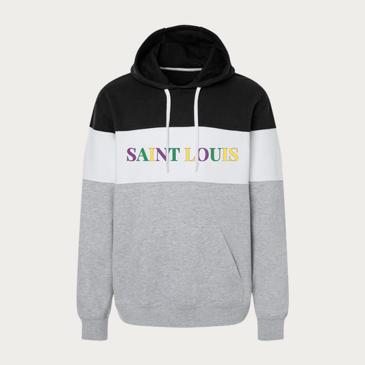 Mardi Gras Saint Louis Colorblocked Hoodie