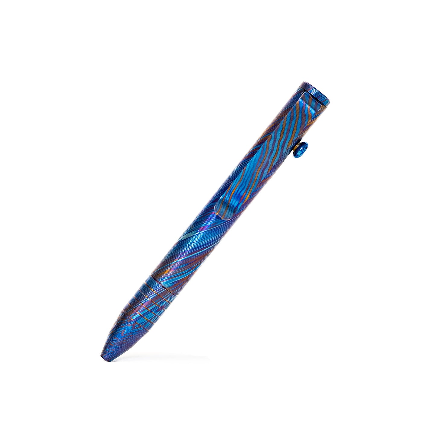 Mini Bolt Action Pen - Full Titanium Damascus