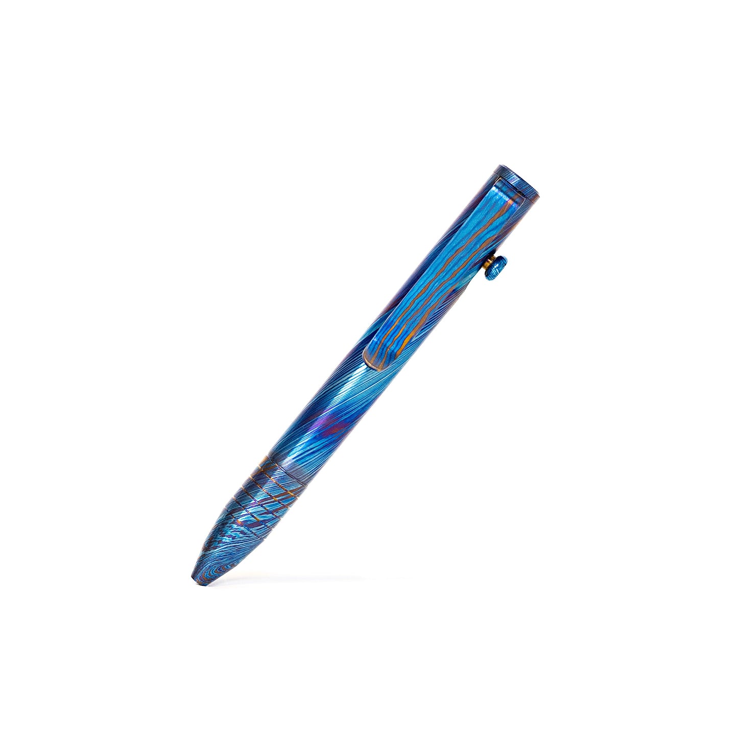 Mini Bolt Action Pen - Full Titanium Damascus