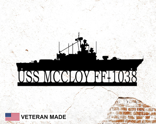 FF-1038 USS McCloy Personalized Metal sign