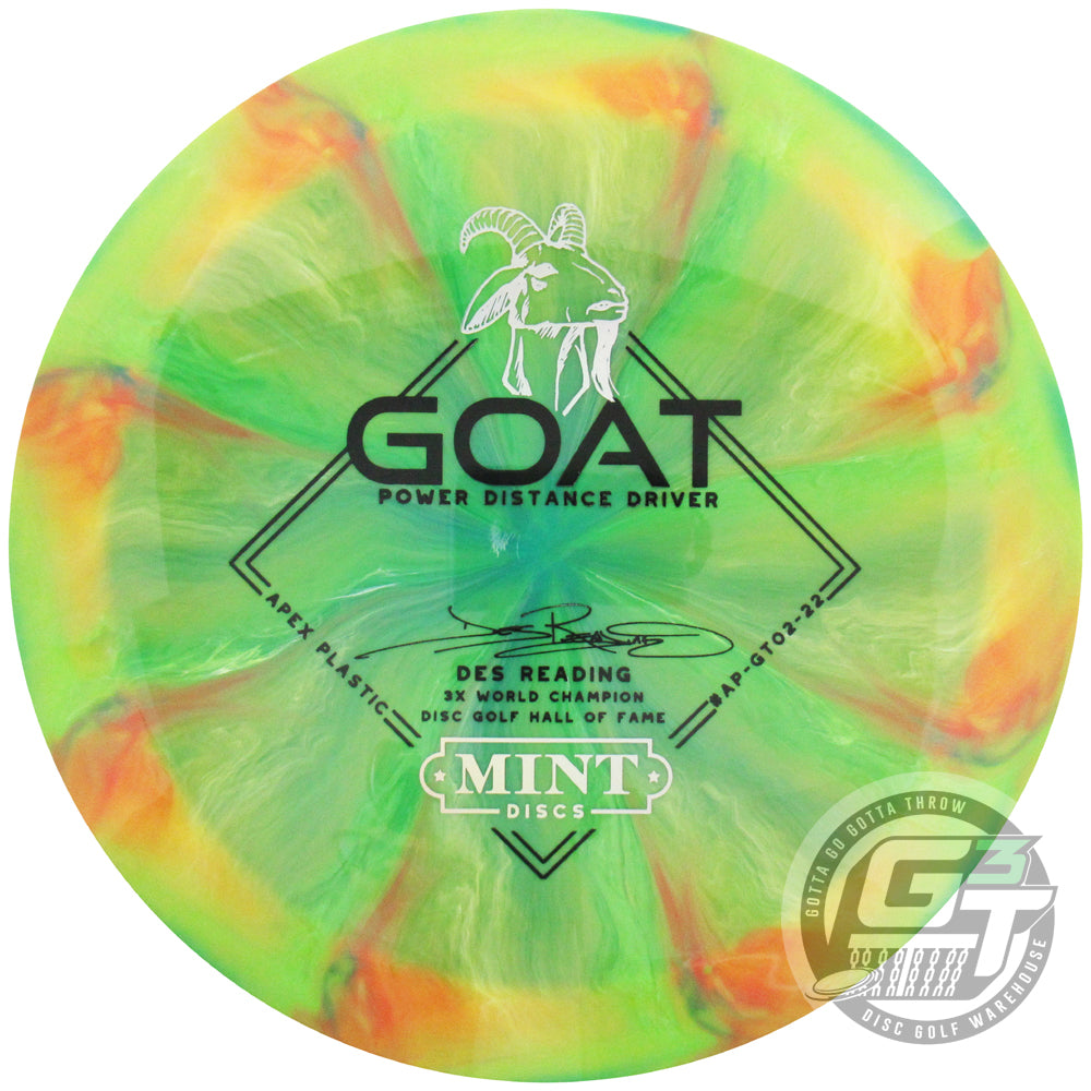 Mint Discs Swirly Apex Goat [Des Reading 3X] Distance Driver Golf Disc