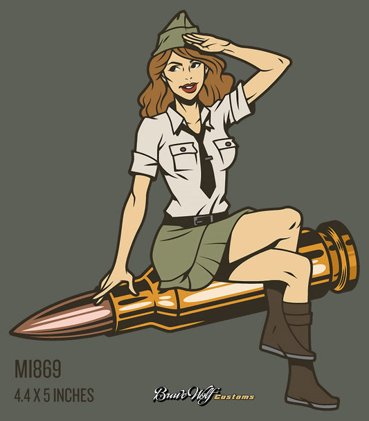Military Pin-up 869-Color Anywhere Decal