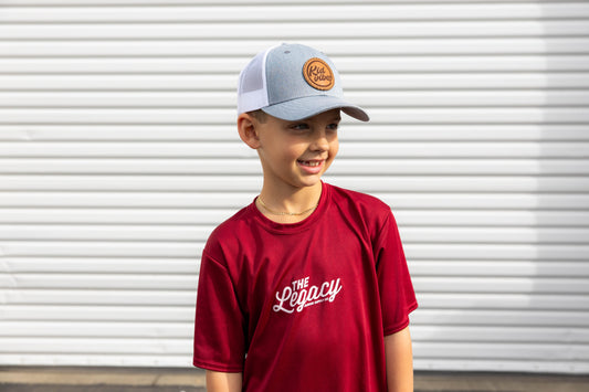 KIDVIBES Circle Patch KIDS SnapBack (Heather Grey/White)