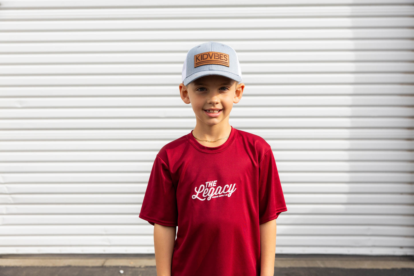 KIDVIBES Wordmark Patch KIDS SnapBack (Heather Grey/White)