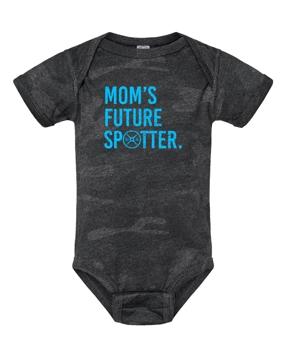 Moms Future Spotter Onesie (With Blue Text)