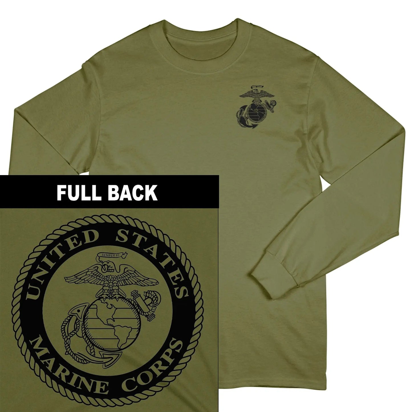 Marine Large Seal 2-Sided Long Sleeve Tee