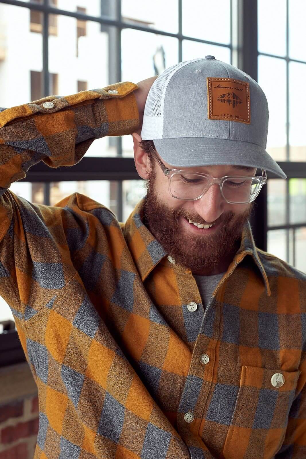 Granite Grey Trucker Hat | Leather