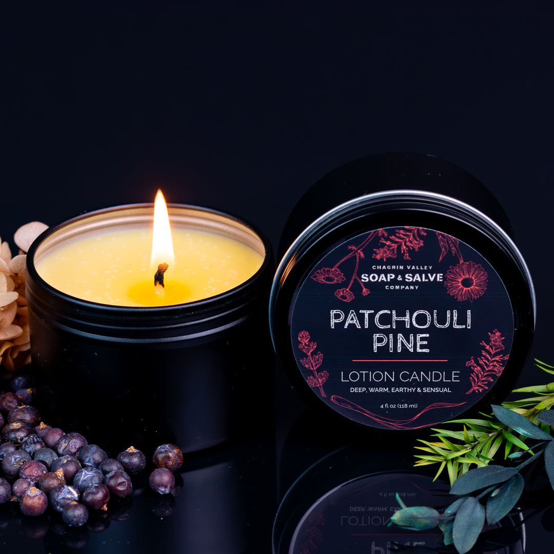 Body & Massage Candle: Patchouli Pine