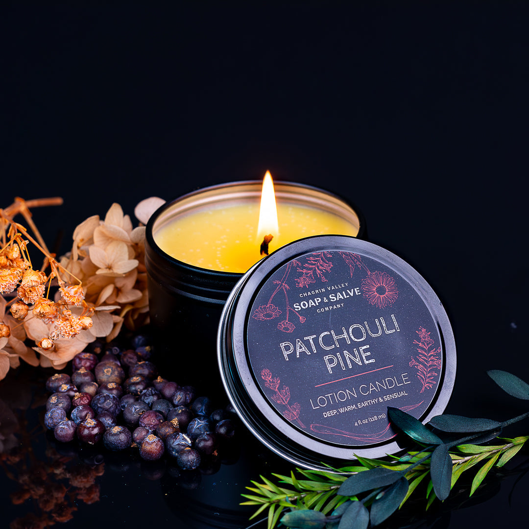 Body & Massage Candle: Patchouli Pine