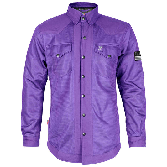 Protective Summer Mesh Shirt - Purple Solid with Pads