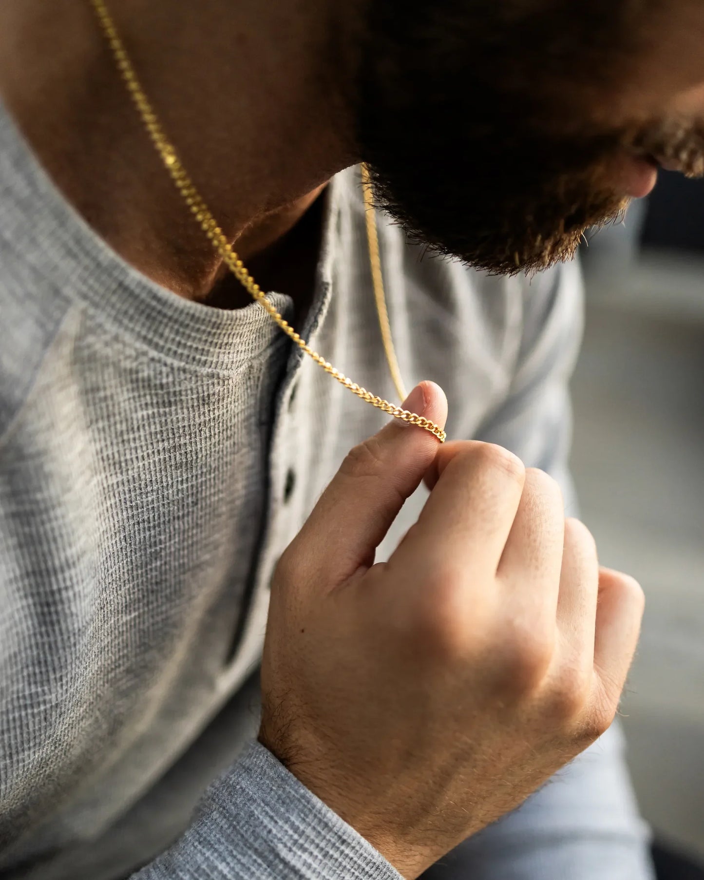 Curb Chain Necklace, 3MM - Gold