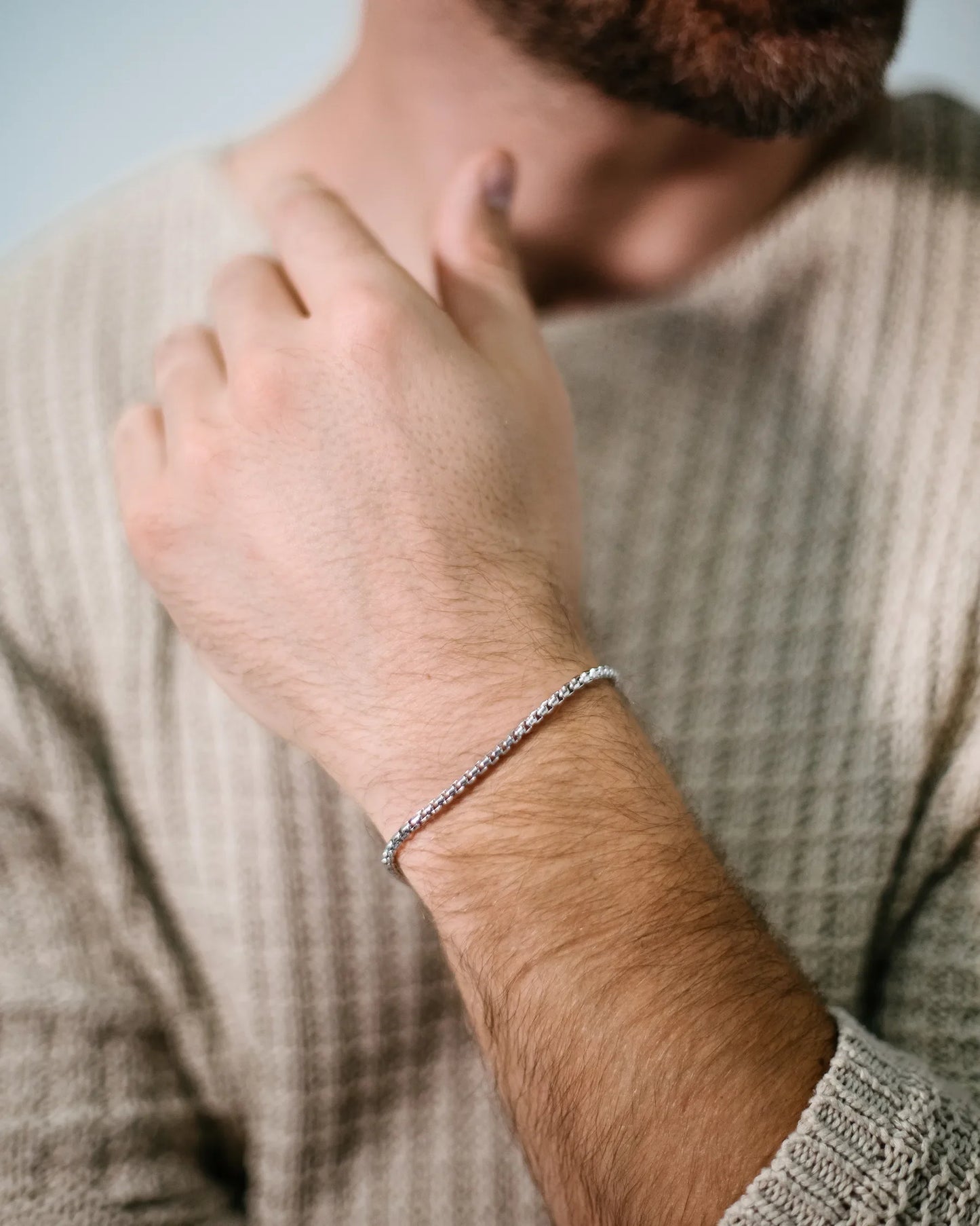 Box Chain Bracelet, 3MM - Sterling Silver