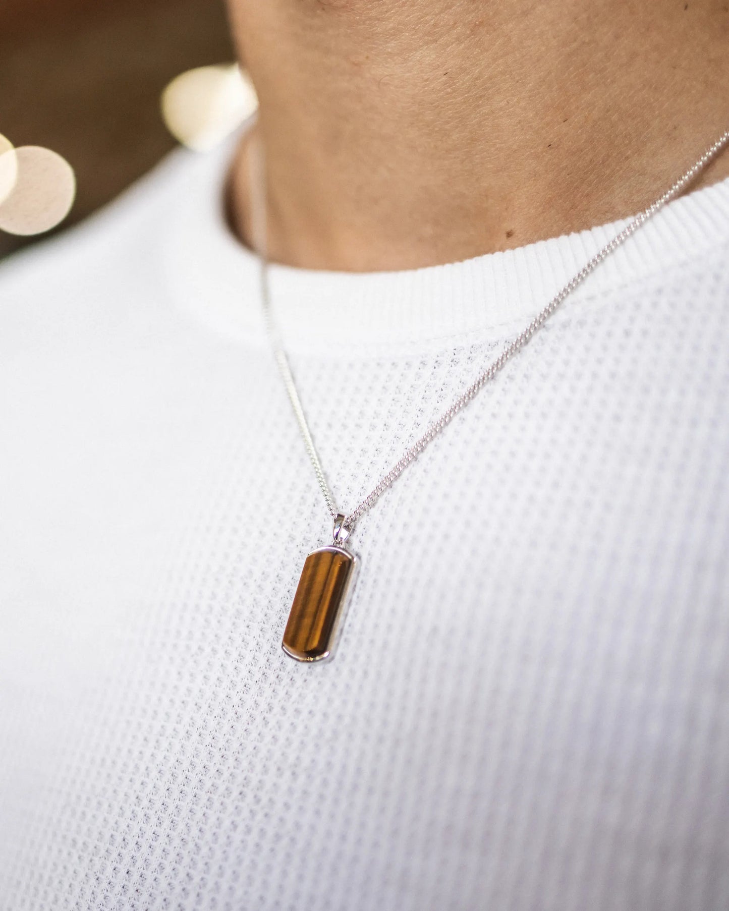 Beveled Tag Pendant - Tigers Eye