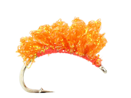 Steelhead Sucker Spawn, Metallic Orange | Size 6 | Qty. 4 | Wild Water Fly Fishing