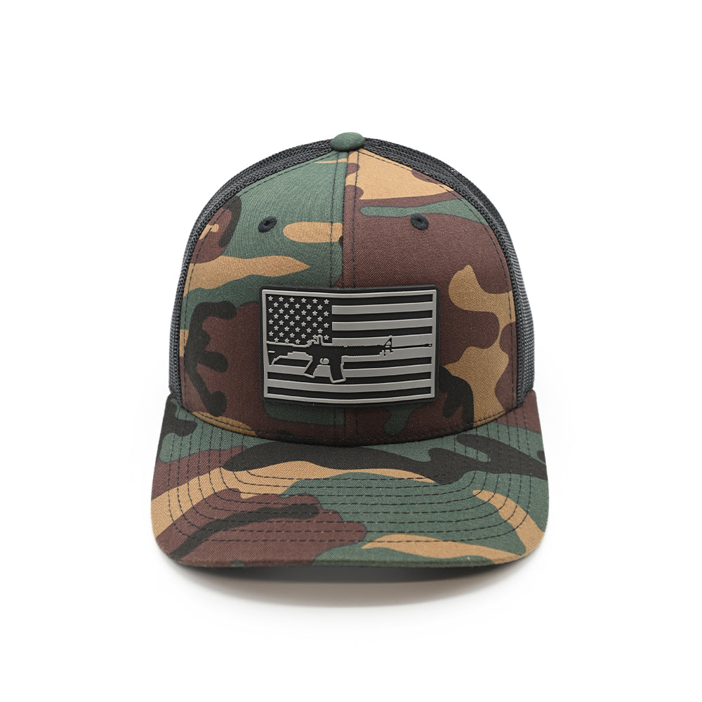 Midnight AR-15 Flag PVC Patch Hat