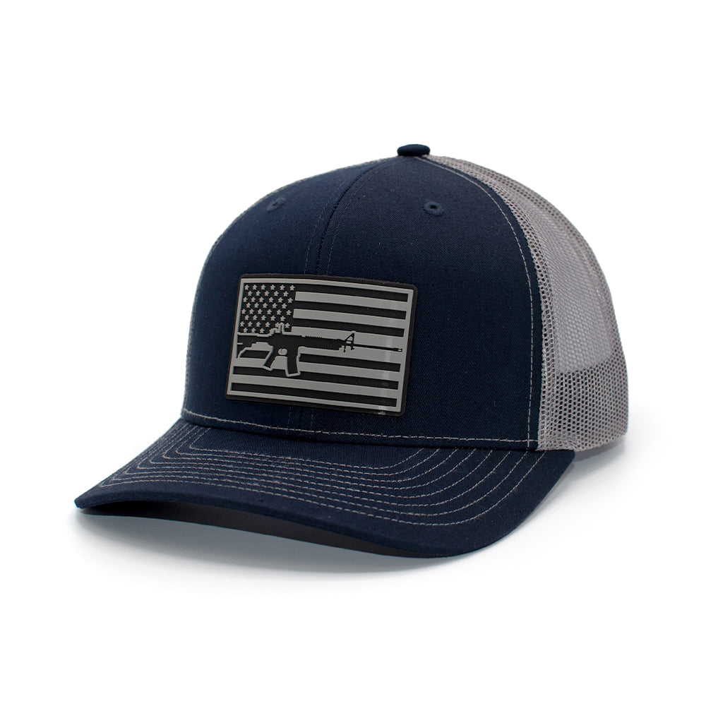 Midnight AR-15 Flag PVC Patch Hat