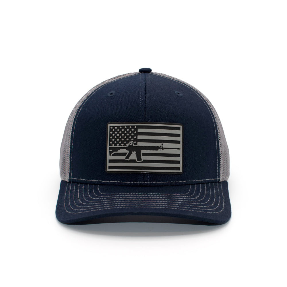 Midnight AR-15 Flag PVC Patch Hat