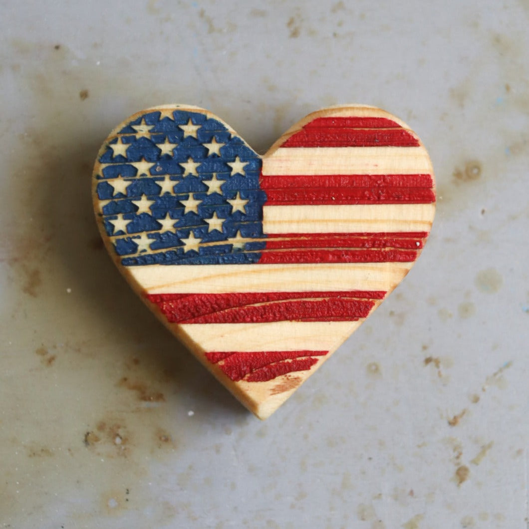 Patriotic Engraved Hearts